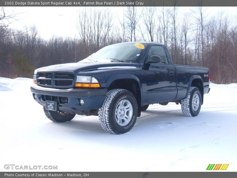 Patriot Blue Pearl / Dark Slate Gray 2003 Dodge Dakota Sport Regular Cab 4x4