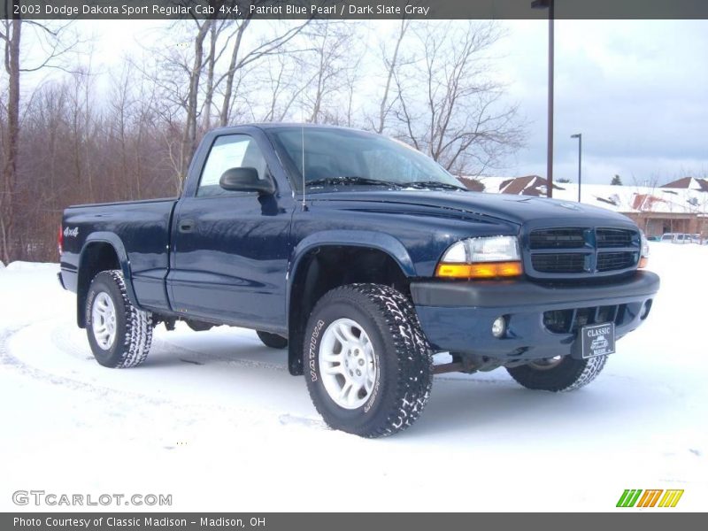 Patriot Blue Pearl / Dark Slate Gray 2003 Dodge Dakota Sport Regular Cab 4x4