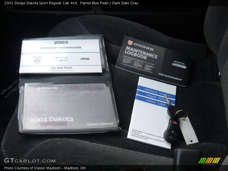 Patriot Blue Pearl / Dark Slate Gray 2003 Dodge Dakota Sport Regular Cab 4x4