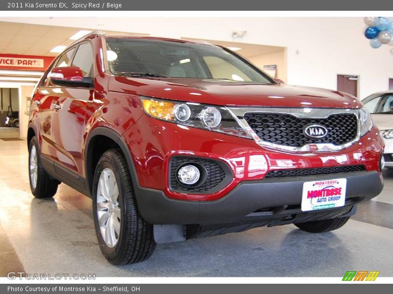 Spicy Red / Beige 2011 Kia Sorento EX
