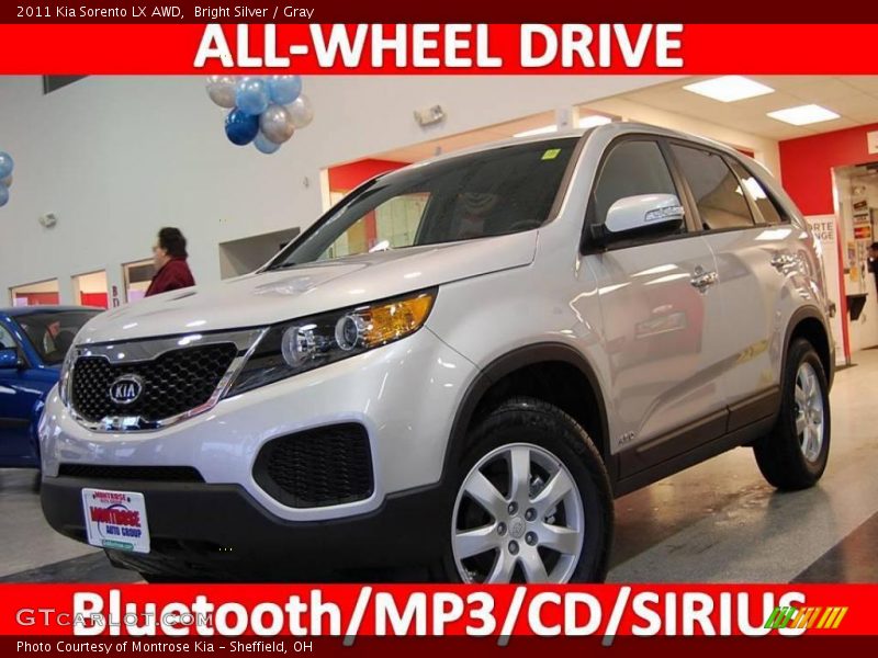 Bright Silver / Gray 2011 Kia Sorento LX AWD