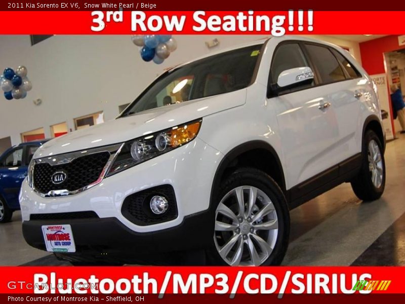 Snow White Pearl / Beige 2011 Kia Sorento EX V6