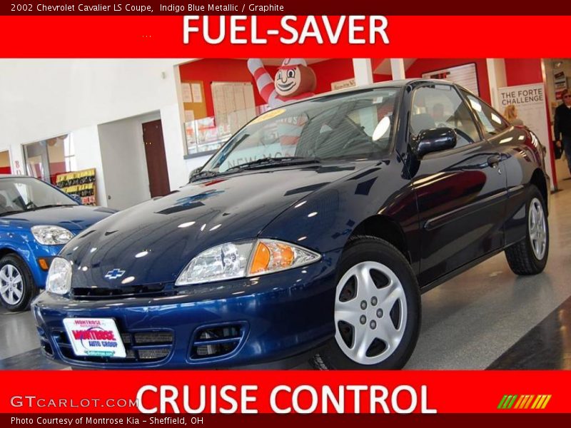 Indigo Blue Metallic / Graphite 2002 Chevrolet Cavalier LS Coupe