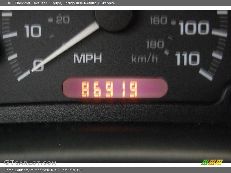 Indigo Blue Metallic / Graphite 2002 Chevrolet Cavalier LS Coupe