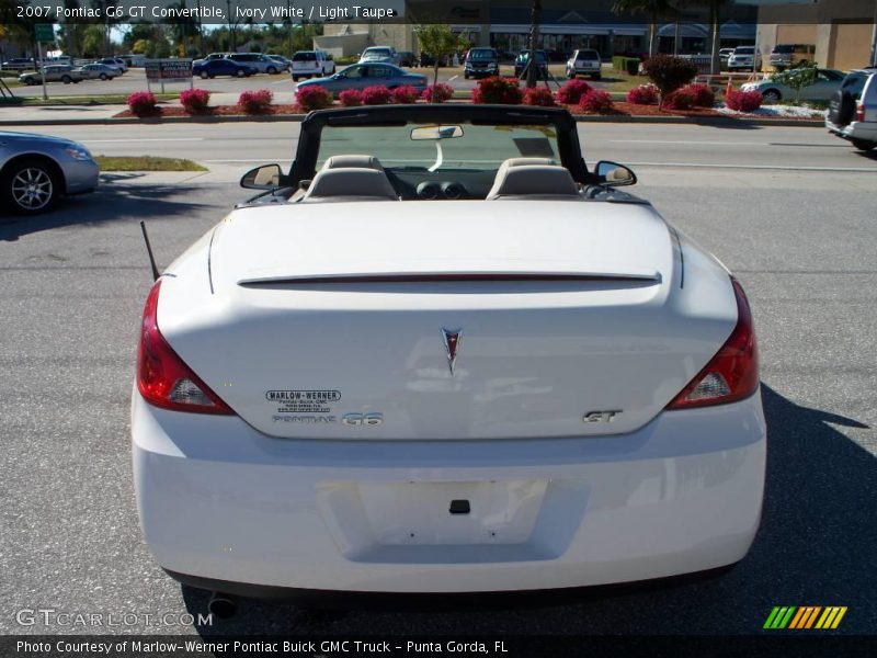 Ivory White / Light Taupe 2007 Pontiac G6 GT Convertible