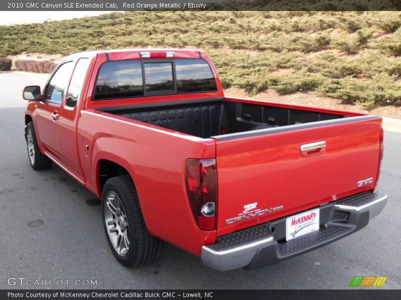 Red Orange Metallic / Ebony 2010 GMC Canyon SLE Extended Cab