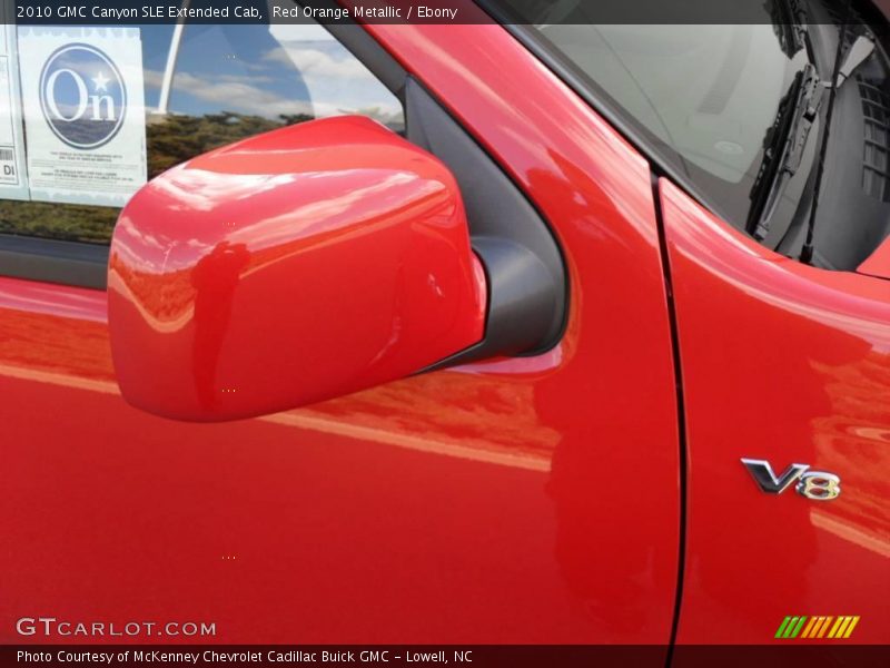 Red Orange Metallic / Ebony 2010 GMC Canyon SLE Extended Cab