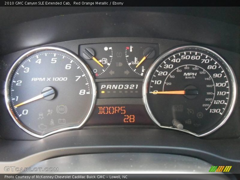 Red Orange Metallic / Ebony 2010 GMC Canyon SLE Extended Cab