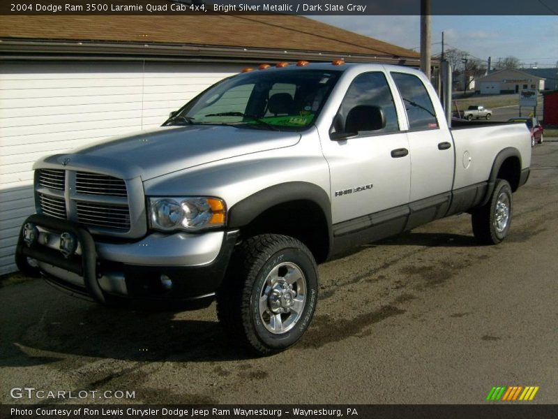 Bright Silver Metallic / Dark Slate Gray 2004 Dodge Ram 3500 Laramie Quad Cab 4x4