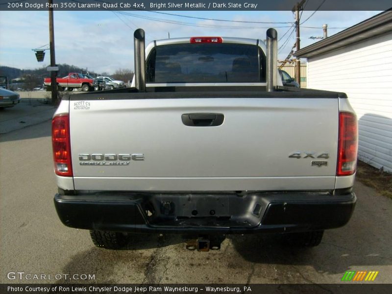 Bright Silver Metallic / Dark Slate Gray 2004 Dodge Ram 3500 Laramie Quad Cab 4x4