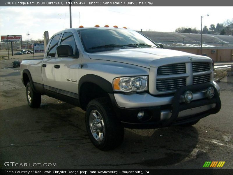 Bright Silver Metallic / Dark Slate Gray 2004 Dodge Ram 3500 Laramie Quad Cab 4x4