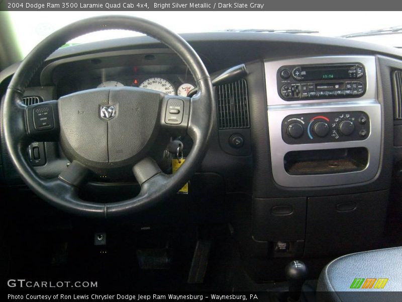 Bright Silver Metallic / Dark Slate Gray 2004 Dodge Ram 3500 Laramie Quad Cab 4x4