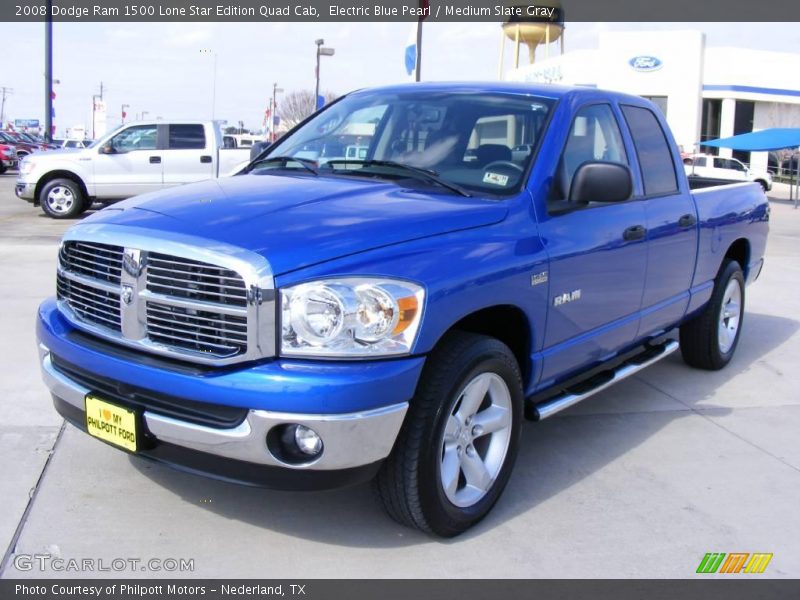 Electric Blue Pearl / Medium Slate Gray 2008 Dodge Ram 1500 Lone Star Edition Quad Cab