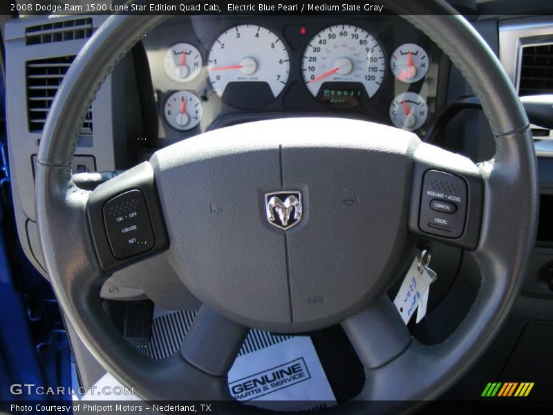 Electric Blue Pearl / Medium Slate Gray 2008 Dodge Ram 1500 Lone Star Edition Quad Cab