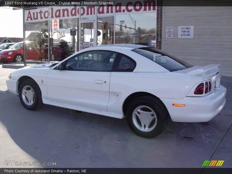 Crystal White / Medium Graphite 1997 Ford Mustang V6 Coupe