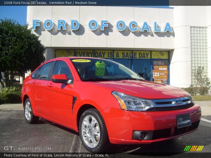 Vermillion Red / Medium Stone 2008 Ford Focus SES Sedan