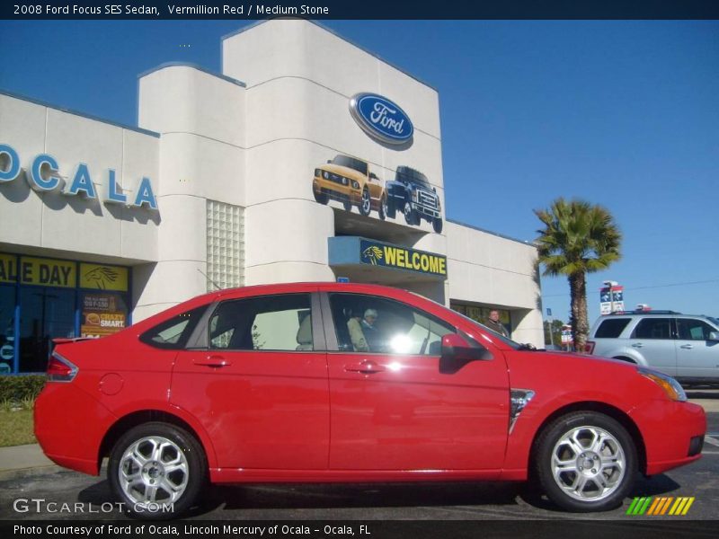Vermillion Red / Medium Stone 2008 Ford Focus SES Sedan