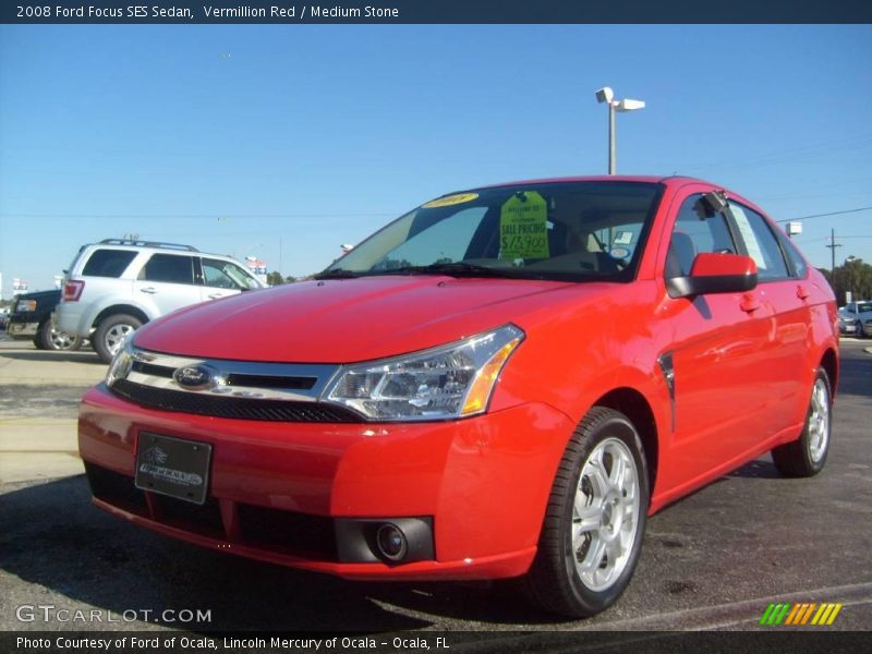 Vermillion Red / Medium Stone 2008 Ford Focus SES Sedan