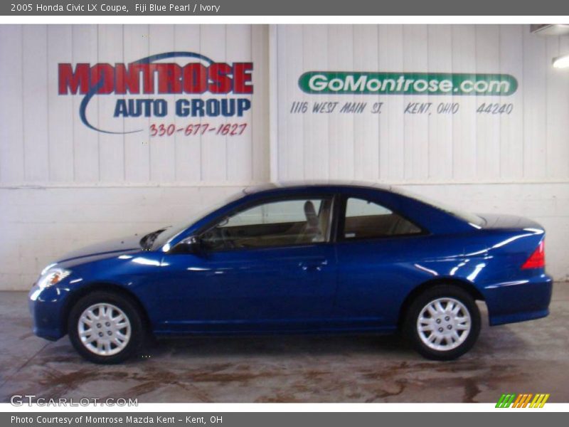 Fiji Blue Pearl / Ivory 2005 Honda Civic LX Coupe