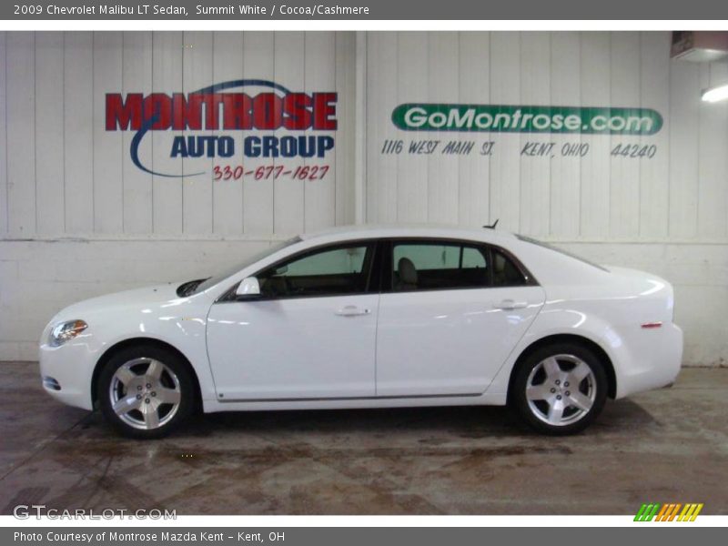 Summit White / Cocoa/Cashmere 2009 Chevrolet Malibu LT Sedan