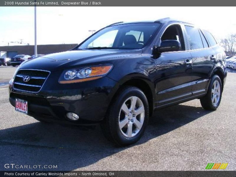 Deepwater Blue / Black 2008 Hyundai Santa Fe Limited