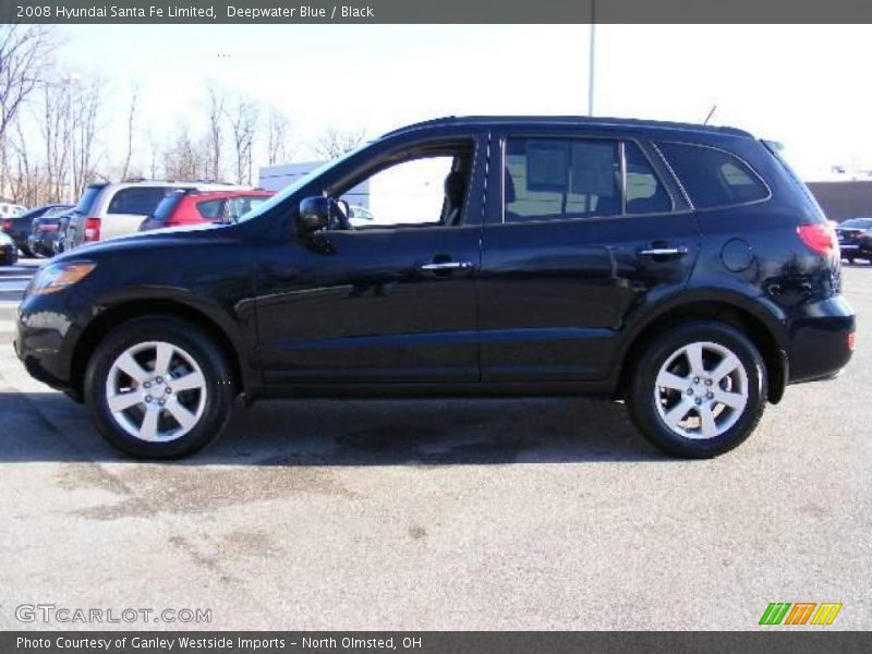Deepwater Blue / Black 2008 Hyundai Santa Fe Limited