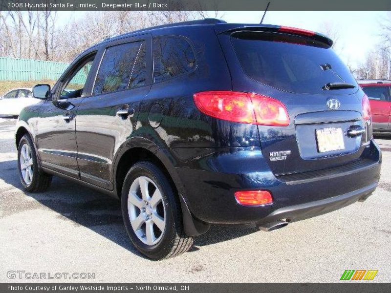 Deepwater Blue / Black 2008 Hyundai Santa Fe Limited