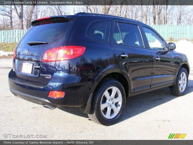 Deepwater Blue / Black 2008 Hyundai Santa Fe Limited