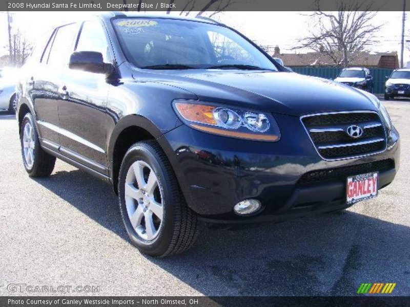 Deepwater Blue / Black 2008 Hyundai Santa Fe Limited