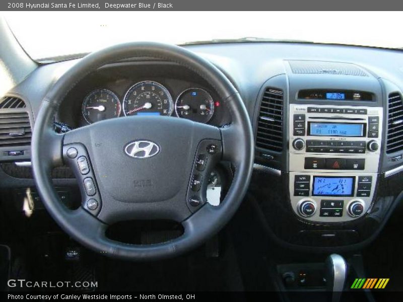 Deepwater Blue / Black 2008 Hyundai Santa Fe Limited