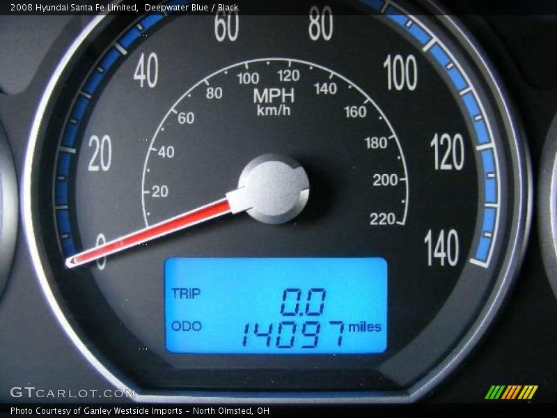 Deepwater Blue / Black 2008 Hyundai Santa Fe Limited