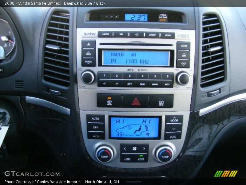 Deepwater Blue / Black 2008 Hyundai Santa Fe Limited