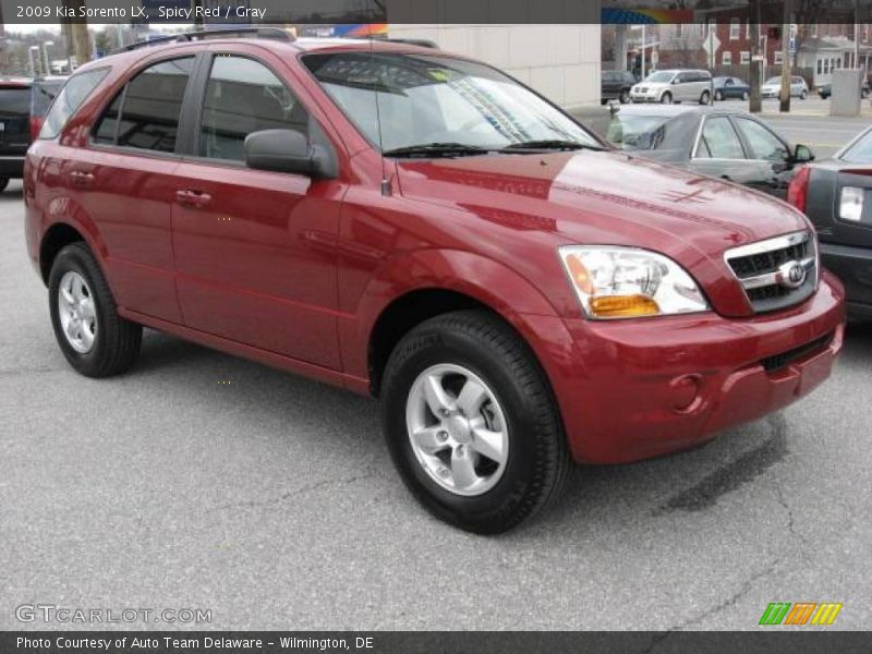 Spicy Red / Gray 2009 Kia Sorento LX