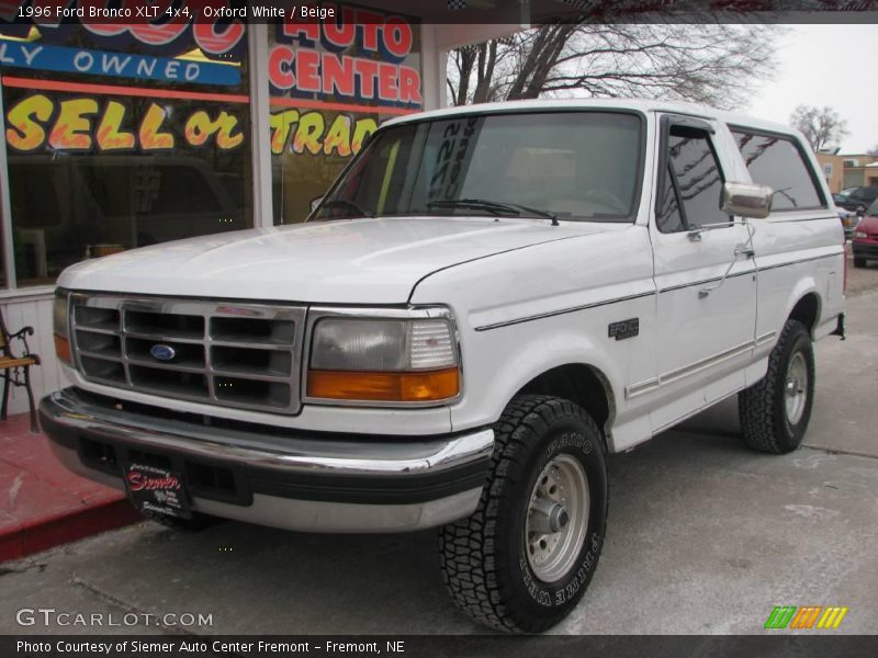 Oxford White / Beige 1996 Ford Bronco XLT 4x4