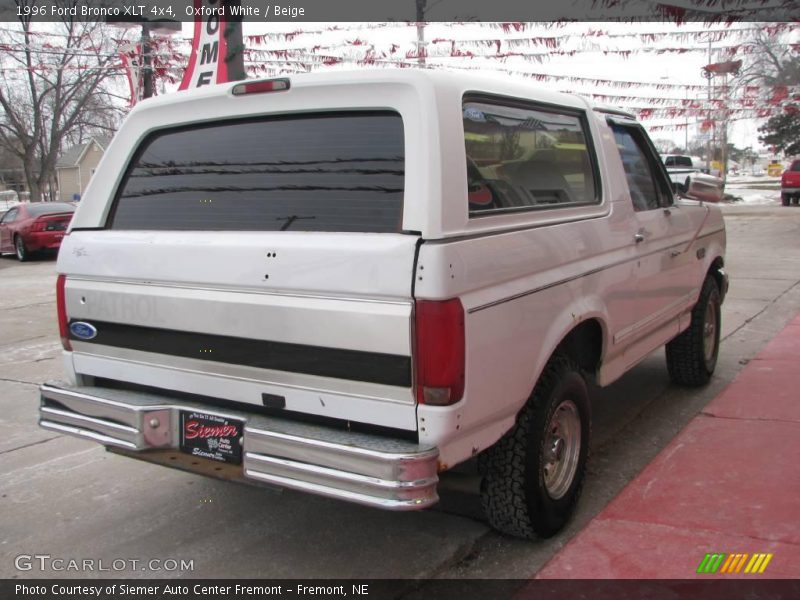 Oxford White / Beige 1996 Ford Bronco XLT 4x4