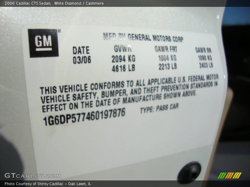White Diamond / Cashmere 2006 Cadillac CTS Sedan
