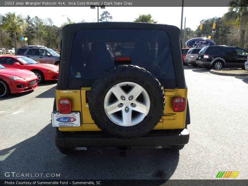 Inca Gold Metallic / Dark Slate Gray 2003 Jeep Wrangler Rubicon 4x4