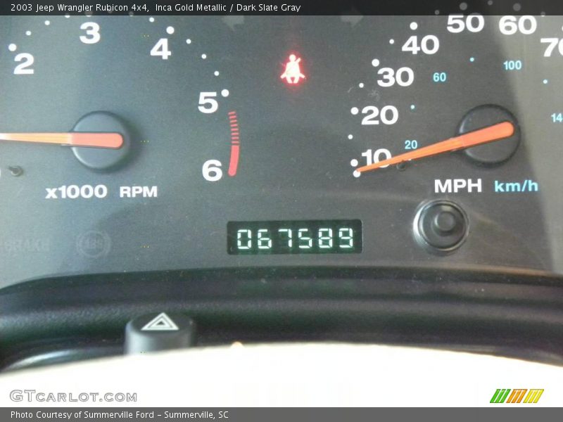 Inca Gold Metallic / Dark Slate Gray 2003 Jeep Wrangler Rubicon 4x4