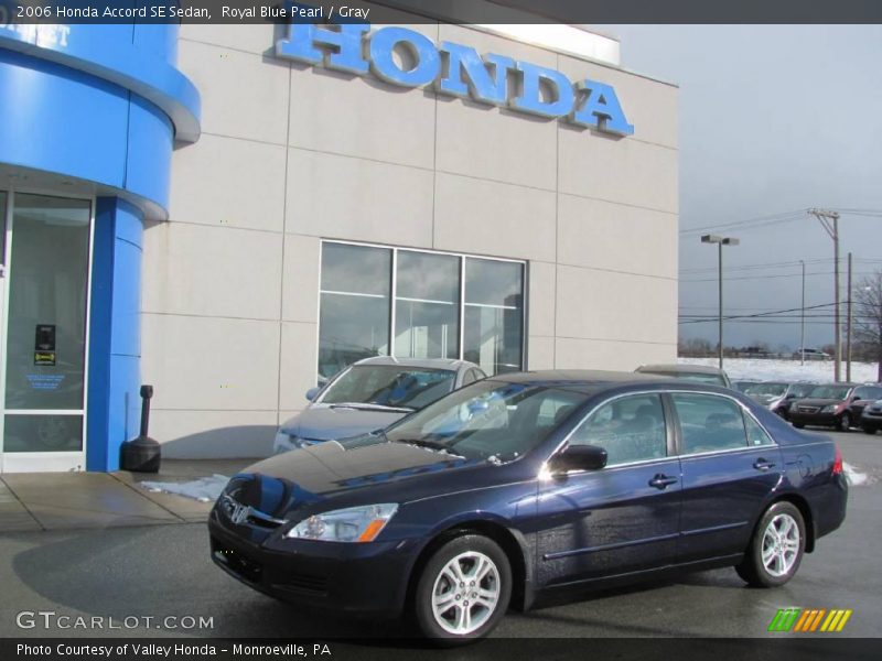 Royal Blue Pearl / Gray 2006 Honda Accord SE Sedan