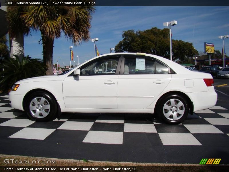 Powder White Pearl / Beige 2008 Hyundai Sonata GLS