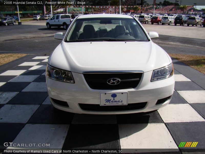 Powder White Pearl / Beige 2008 Hyundai Sonata GLS