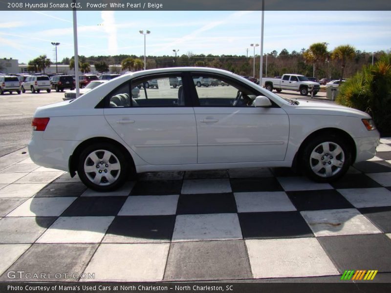 Powder White Pearl / Beige 2008 Hyundai Sonata GLS