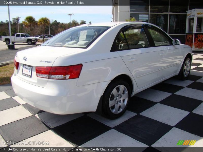 Powder White Pearl / Beige 2008 Hyundai Sonata GLS