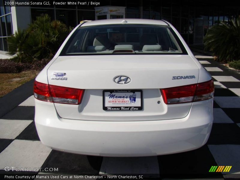 Powder White Pearl / Beige 2008 Hyundai Sonata GLS