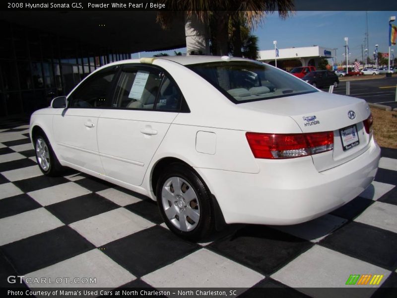 Powder White Pearl / Beige 2008 Hyundai Sonata GLS