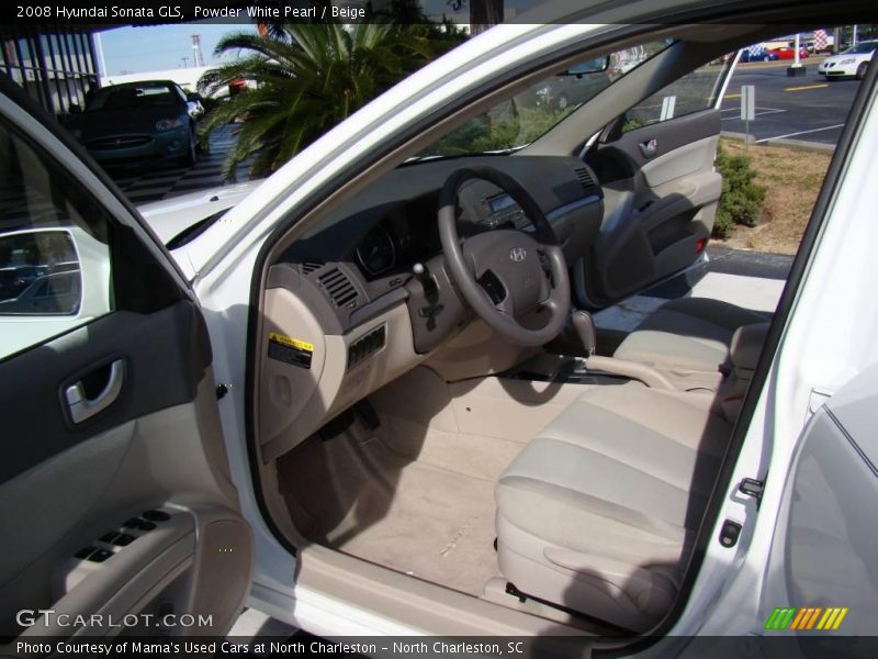 Powder White Pearl / Beige 2008 Hyundai Sonata GLS