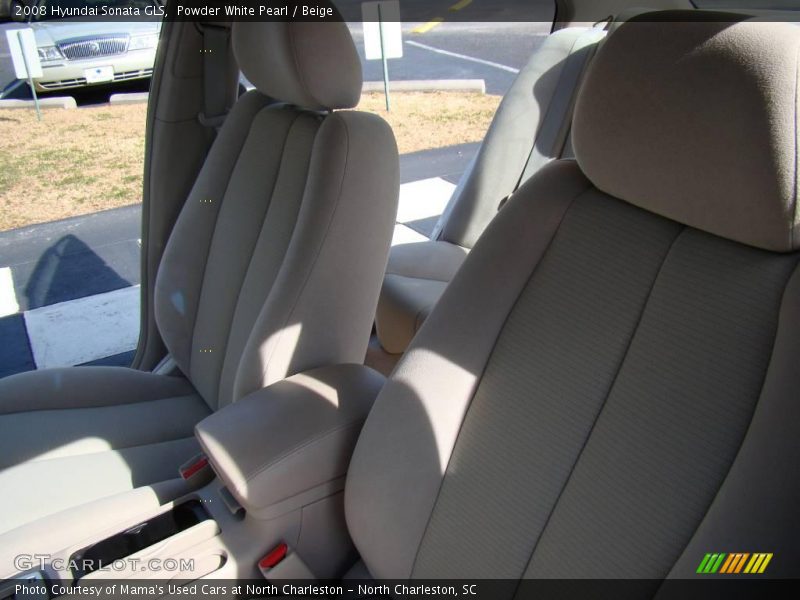 Powder White Pearl / Beige 2008 Hyundai Sonata GLS