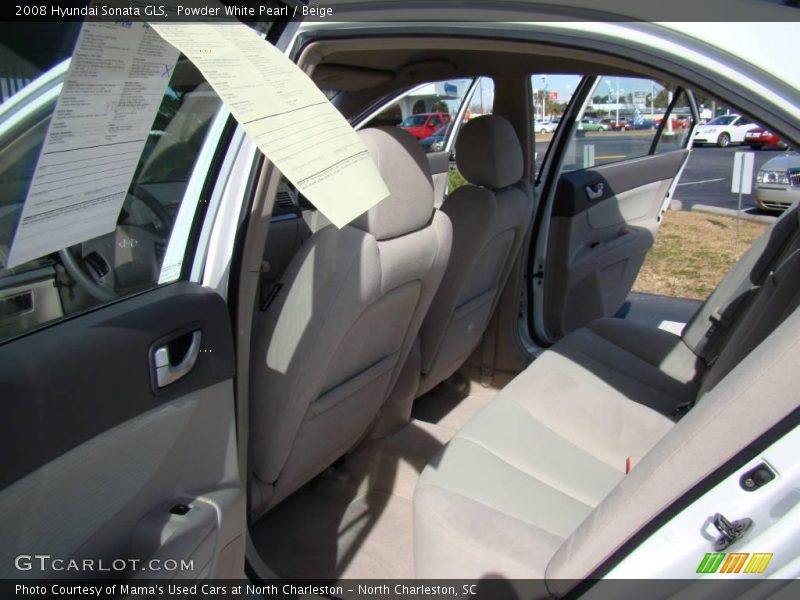 Powder White Pearl / Beige 2008 Hyundai Sonata GLS