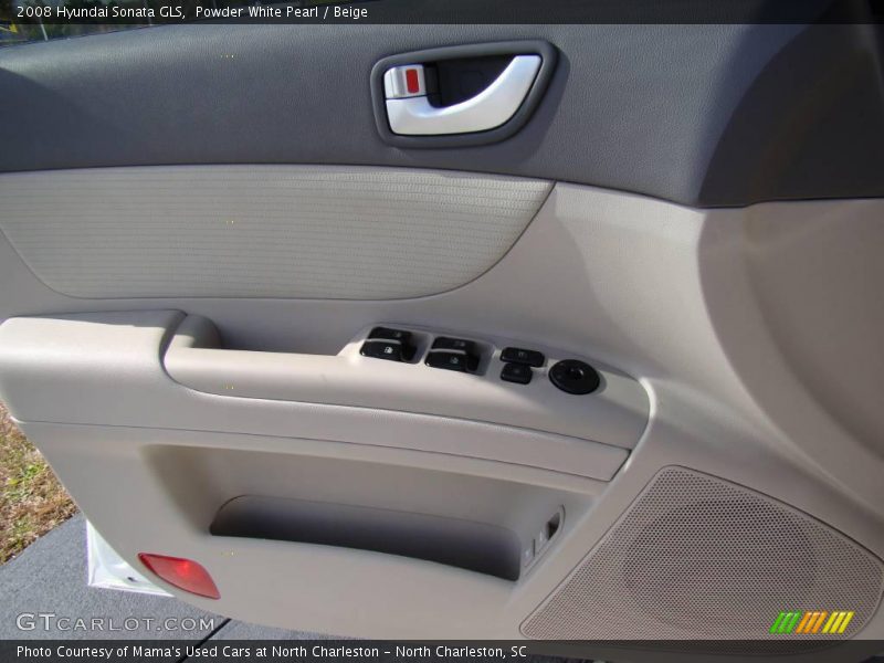 Powder White Pearl / Beige 2008 Hyundai Sonata GLS