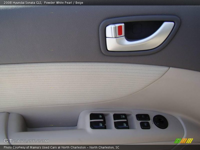 Powder White Pearl / Beige 2008 Hyundai Sonata GLS